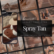 Luxe Spray-Tan Instagram sjablonen (50 bewerkbare downloads)