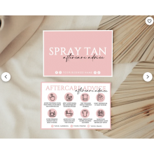 Spray-tan Nazorg advieskaart (bewerkbare download)