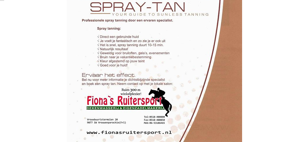 Foto van Fiona’s Ruitersport Spray Tan Vrouwenparochie